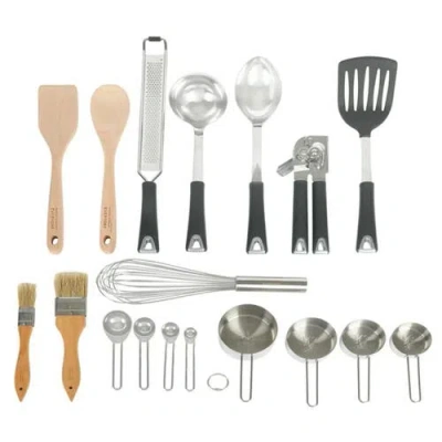 Martha Stewart 18 Piece Stainless Steel And Wood Assorted Gadget Set In Multi