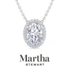 Martha Stewart 2 1/4 Carat Lab Grown Diamond Halo Necklace In 14 Karat Gold, Lab Grown Diamond Necklace For Women In Metallic