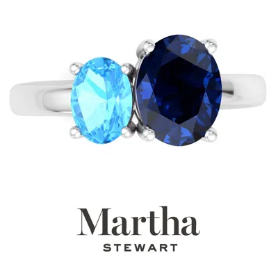 Martha Stewart 2 3/4 Carat Two Stone Gemstone Ring For Women In Sterling Silver, Gemstone Jewelry For Women