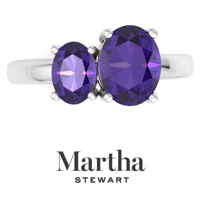 Martha Stewart 2 3/4 Carat Two Stone Gemstone Ring For Women In Sterling Silver, Gemstone Jewelry For Women In Green