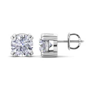 Martha Stewart 2 Carat Lab Grown Diamond Stud Earrings In Sterling Silver In Blue