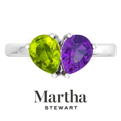 Martha Stewart 2 Carat Two Stone Gemstone Ring For Women In Sterling Silver, Gemstone Jewelry For Women