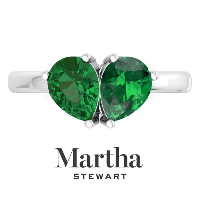Martha Stewart 2 Carat Two Stone Gemstone Ring For Women In Sterling Silver, Gemstone Jewelry For Women