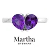 Martha Stewart 2 Carat Two Stone Gemstone Ring For Women In Sterling Silver, Gemstone Jewelry For Women