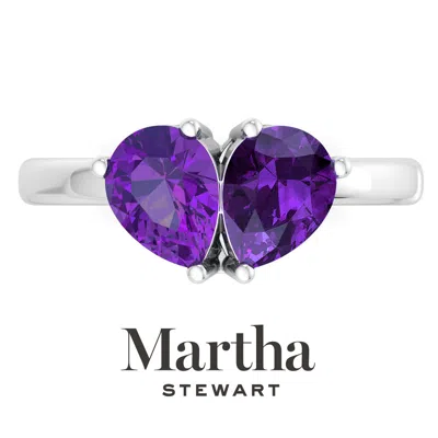 Martha Stewart 2 Carat Two Stone Gemstone Ring For Women In Sterling Silver, Gemstone Jewelry For Women