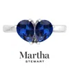 Martha Stewart 2 Carat Two Stone Gemstone Ring For Women In Sterling Silver, Gemstone Jewelry For Women