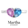 Martha Stewart 2 Carat Two Stone Gemstone Ring For Women In Sterling Silver, Gemstone Jewelry For Women In Multi