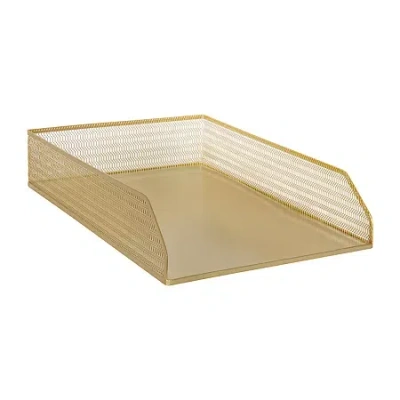 Martha Stewart 2 Pack Gold Mesh Letter Trays In Brown