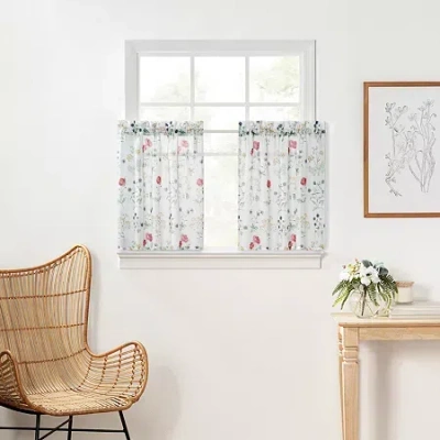 Martha Stewart 2-pc. Rod Pocket Window Tier In Multi