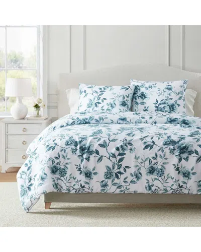 MARTHA STEWART MARTHA STEWART 258 THREAD COUNT VIVIAN FLORAL 100% COTTON JACQUARD COMFORTER  SET