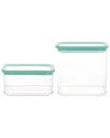 Martha Stewart 2pc Plastic Stackable Container Set With Lids In Clear