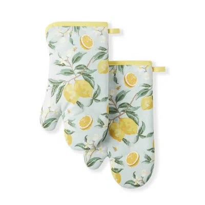 Martha Stewart 2-piece Oven Mitt Set In White;yellow