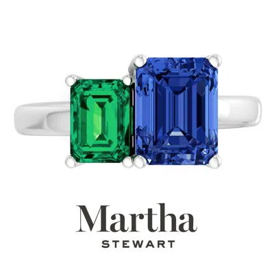 Martha Stewart 3 1/4 Carat Two Stone Gemstone Ring For Women In Sterling Silver, Gemstone Jewelry For Women