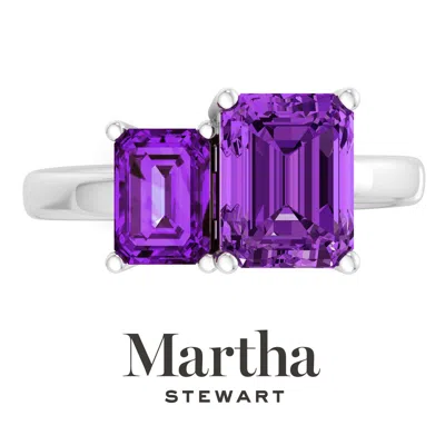 Martha Stewart 3 1/4 Carat Two Stone Gemstone Ring For Women In Sterling Silver, Gemstone Jewelry For Women