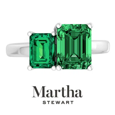 Martha Stewart 3 1/4 Carat Two Stone Gemstone Ring For Women In Sterling Silver, Gemstone Jewelry For Women