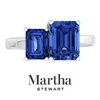 Martha Stewart 3 1/4 Carat Two Stone Gemstone Ring For Women In Sterling Silver, Gemstone Jewelry For Women