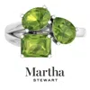 Martha Stewart 3 3/4 Carat Three Stone Gemstone Ring For Women In Sterling Silver, Gemstone Jewelry For Women