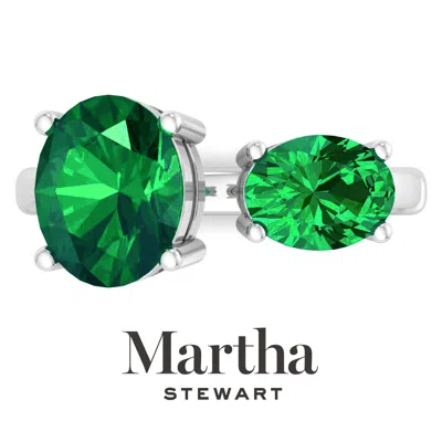 Martha Stewart 3 3/4 Carat Two Stone Gemstone Ring For Women In Sterling Silver, Gemstone Jewelry For Women