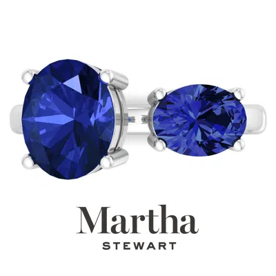 Martha Stewart 3 3/4 Carat Two Stone Gemstone Ring For Women In Sterling Silver, Gemstone Jewelry For Women