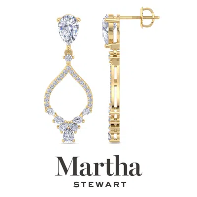 Martha Stewart 3 Carat Lab Grown Diamond Drop Earrings In 14 Karat Gold, Lab Grown Diamond Earrings