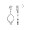 Martha Stewart 3 Carat Pear Shape Lab Grown Diamond Drop Earrings In Sterling Silver In Silver