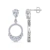 Martha Stewart 3 Carat Pear Shape Lab Grown Diamond Drop Earrings In Sterling Silver In Metallic