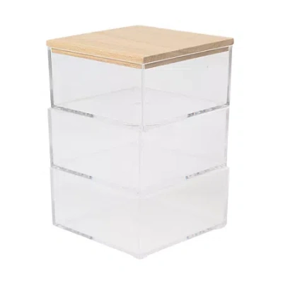 Martha Stewart 3 Pack Bins With Mdf Lid In White