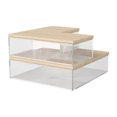 Martha Stewart 3 Pack Bins With Mdf Lids In Transparent