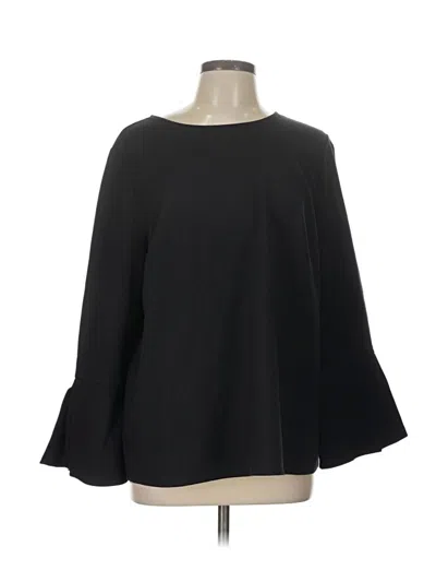 Pre-owned Martha Stewart 3/4 Sleeve Blouse In Black