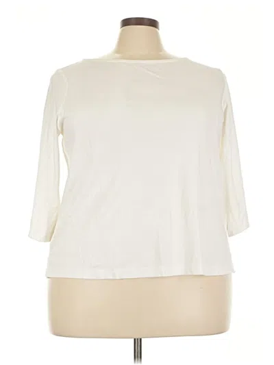 Pre-owned Martha Stewart 3/4 Sleeve T-shirt In Ivory