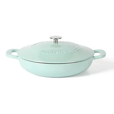 Martha Stewart 3.5 Qt Enamel Cast Iron Dutch Oven Braiser - Martha Blue