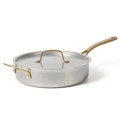 Martha Stewart 3.5 Quarts Stainless Steel (18/8) Saute Pan Yes In Stainless Steel,brass Handles