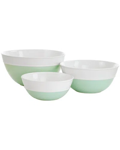 Martha Stewart 3pc Stoneware Nesting Bowl Set In Green
