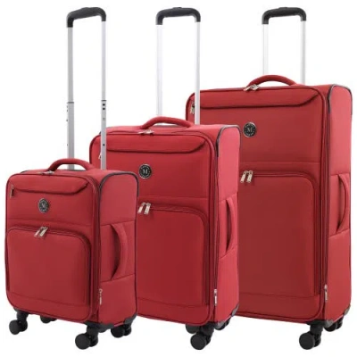 Martha Stewart 3-piece Softside Luggage Set In Red