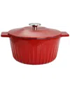 Martha Stewart 5qt Enameled Cast Iron Round Dutch Oven With Lid In Red