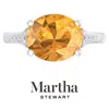 Martha Stewart 4 1/2 Carat Oval Shape Gemstone Ring With Lab Grown Diamonds In Sterling Silver, Choose Your Gemston In Orange
