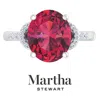 Martha Stewart 4 1/2 Carat Oval Shape Gemstone Ring With Lab Grown Diamonds In Sterling Silver, Choose Your Gemston In Silver