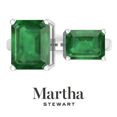 Martha Stewart 4 1/2 Carat Two Stone Gemstone Ring For Women In Sterling Silver, Gemstone Jewelry For Women
