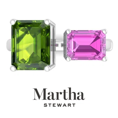 Martha Stewart 4 1/2 Carat Two Stone Gemstone Ring For Women In Sterling Silver, Gemstone Jewelry For Women