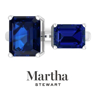 Martha Stewart 4 1/2 Carat Two Stone Gemstone Ring For Women In Sterling Silver, Gemstone Jewelry For Women