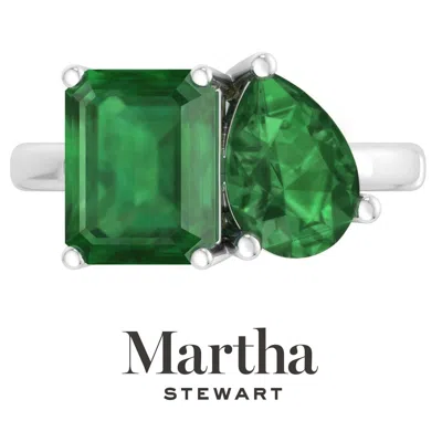 Martha Stewart 4 3/4 Carat Two Stone Gemstone Ring For Women In Sterling Silver, Gemstone Jewelry For Women