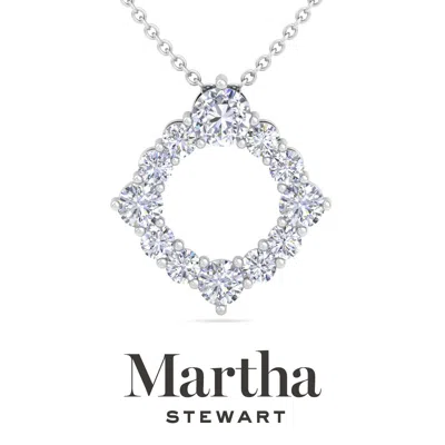 Martha Stewart 4 Carat Lab Grown Diamond Circle Necklace In 14 Karat Gold, Lab Grown Diamond Necklace For Women In Metallic