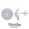 Martha Stewart 4 Carat Lab Grown Diamond Halo Stud Earrings In 14 Karat Gold, Lab Grown Diamond Earrings For Women In Metallic