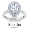 Martha Stewart 4 Carat Lab Grown Diamond Ring, Halo Diamond Engagement Ring In 14 Karat Gold In Metallic