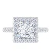 Martha Stewart 4 Carat Princess Cut Lab Grown Diamond Hidden Halo Engagement Ring In Sterling Silver In White