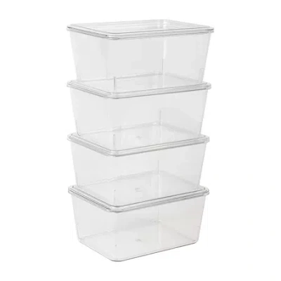 Martha Stewart 4 Pack 6.75x5 Clear Boxes And Lids In Transparent