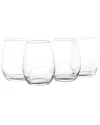 Martha Stewart 4pc 19oz Stemless Wine Glass Set In Clear