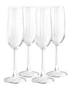Martha Stewart 4pc 7.3oz Flute Glass Set