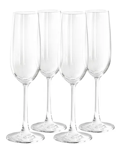 Martha Stewart 4pc 7.3oz Flute Glass Set In Transparent