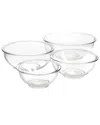 Martha Stewart 4pc Glass Nesting Bowl Set In Clear